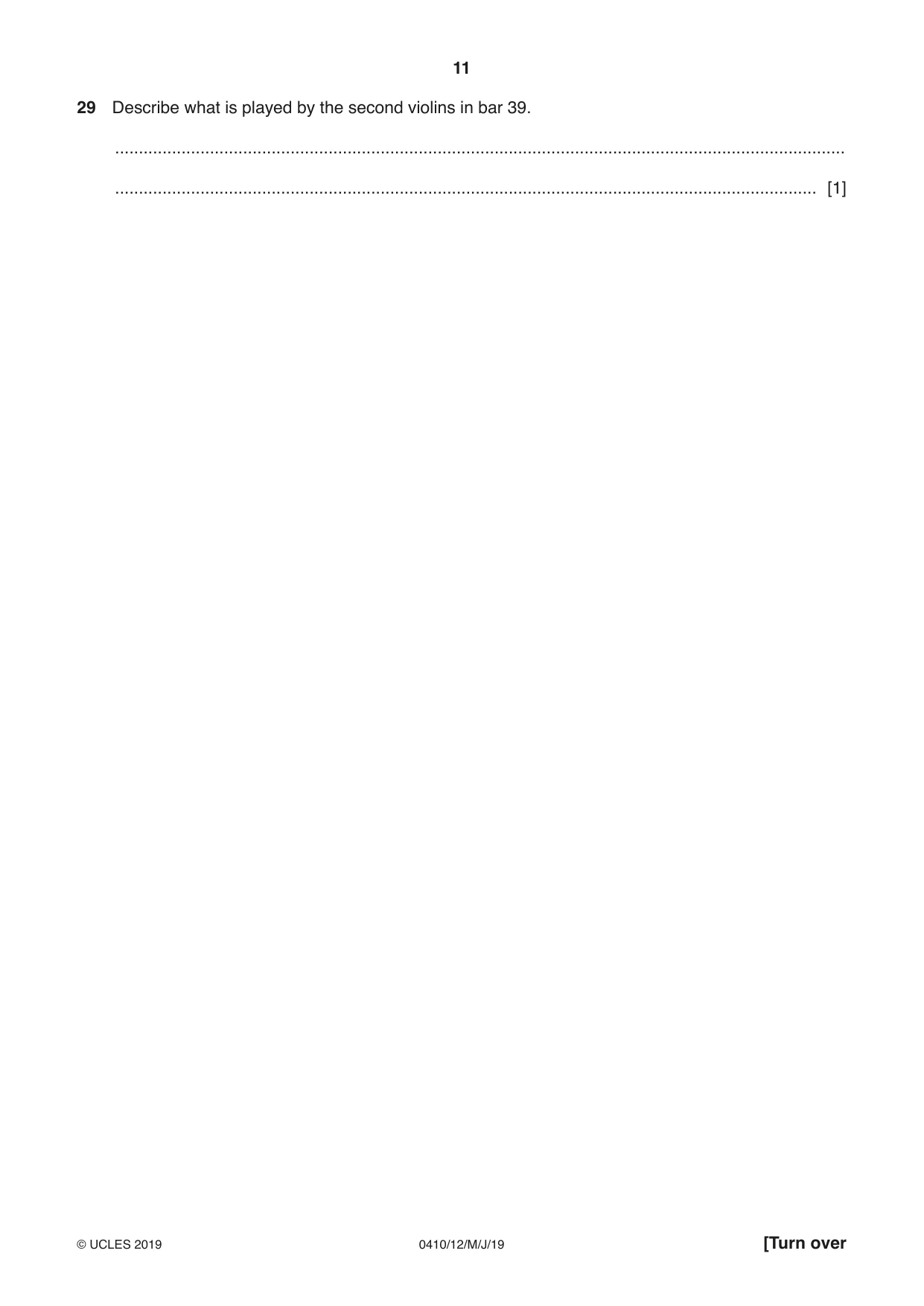 Cambridge IGCSE Music 0410 2019 May/June Paper 1 · Variant 2 question paper, page 11 of 16