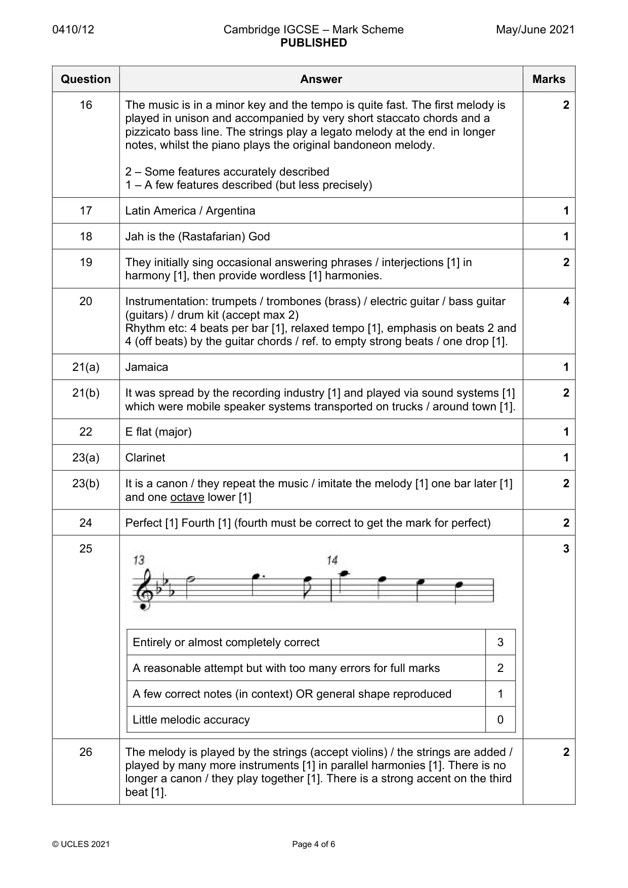 Mark scheme, page 4 of 6