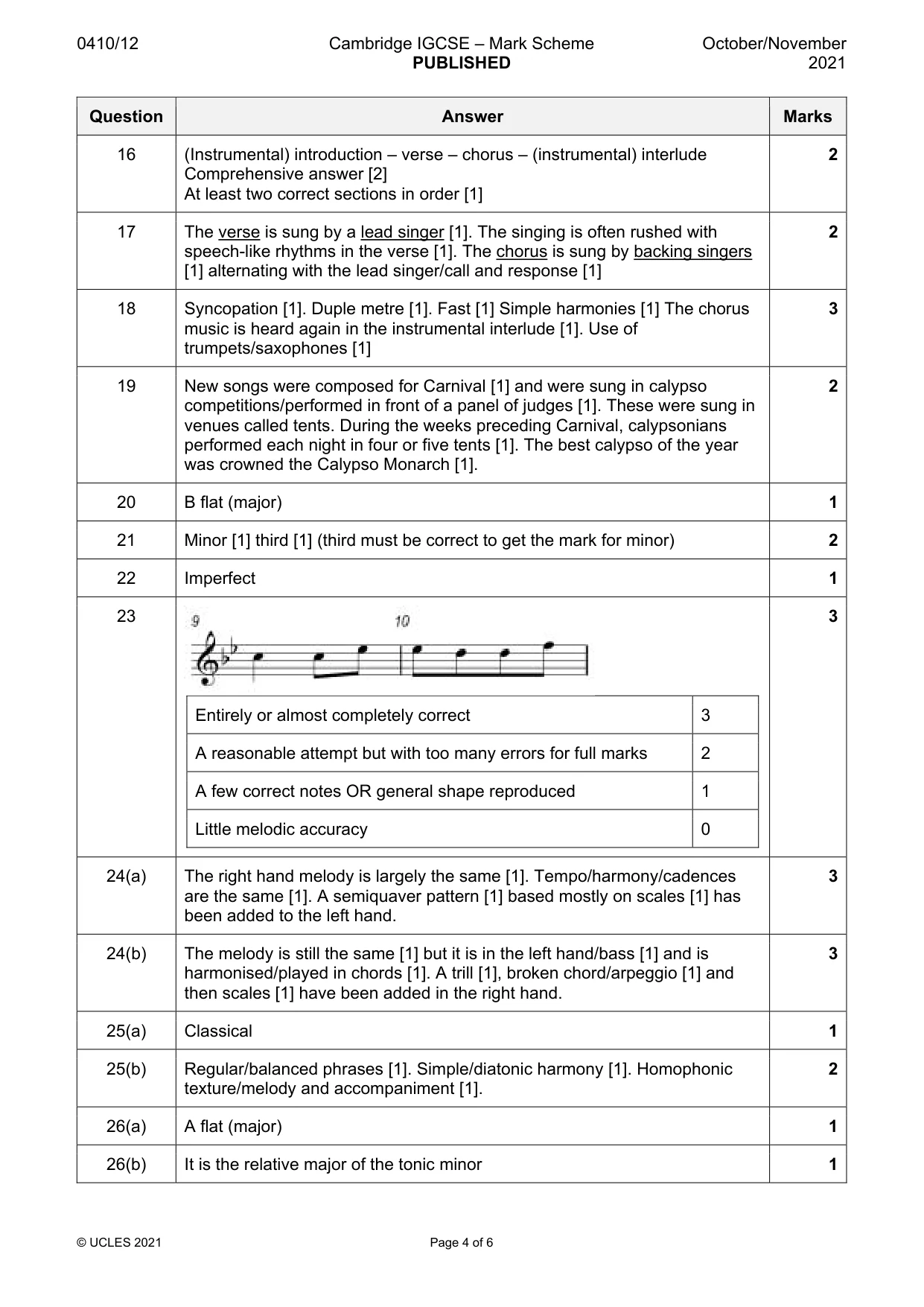 Mark scheme, page 4 of 6