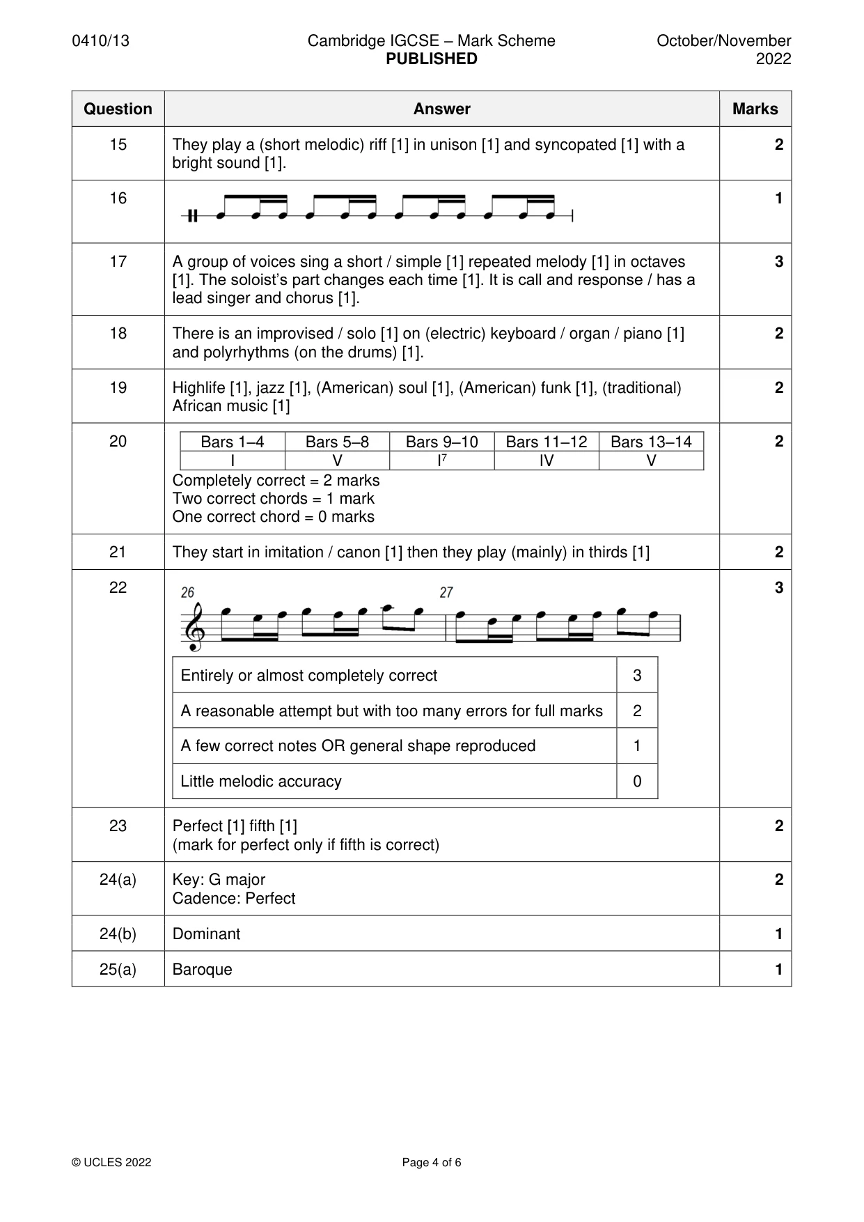 Mark scheme, page 4 of 6