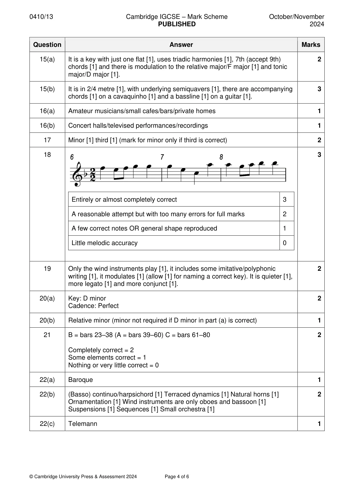 Mark scheme, page 4 of 6