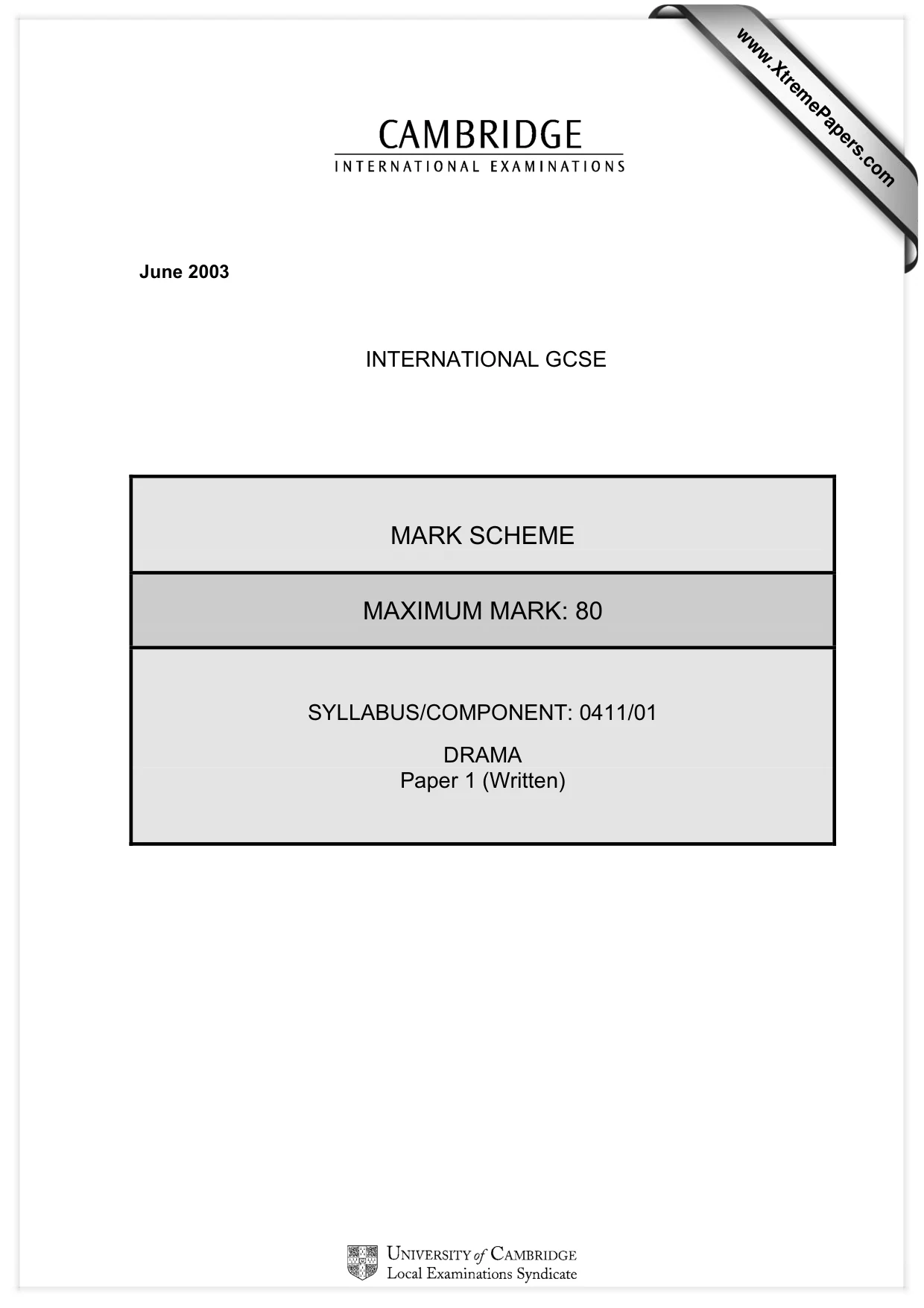 Mark scheme, page 1 of 11