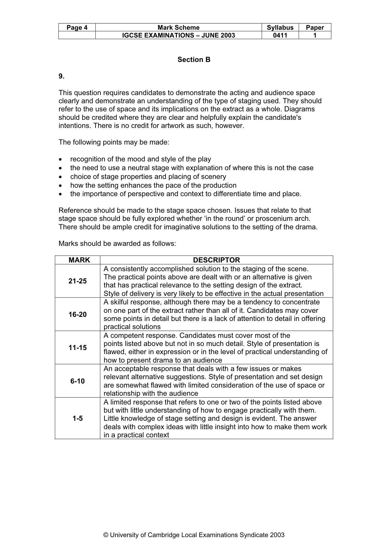 Mark scheme, page 5 of 11