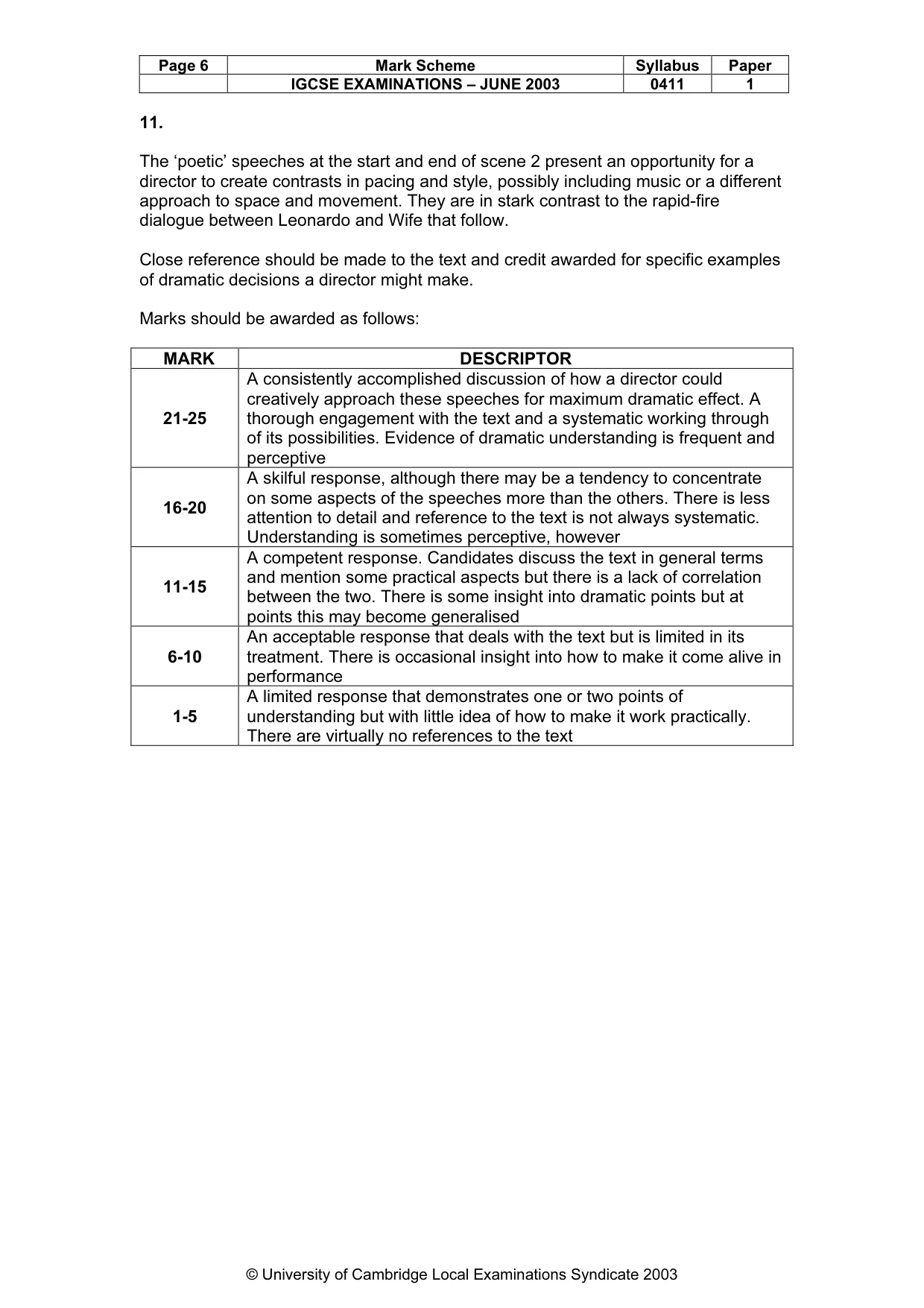 Mark scheme, page 7 of 11