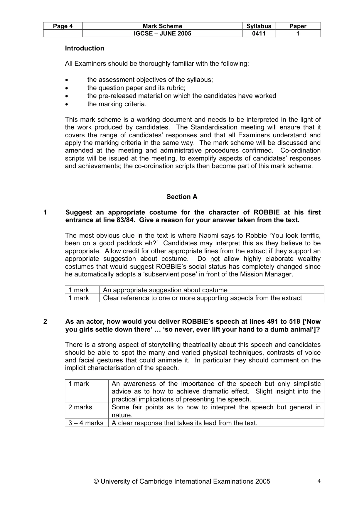Mark scheme, page 4 of 12