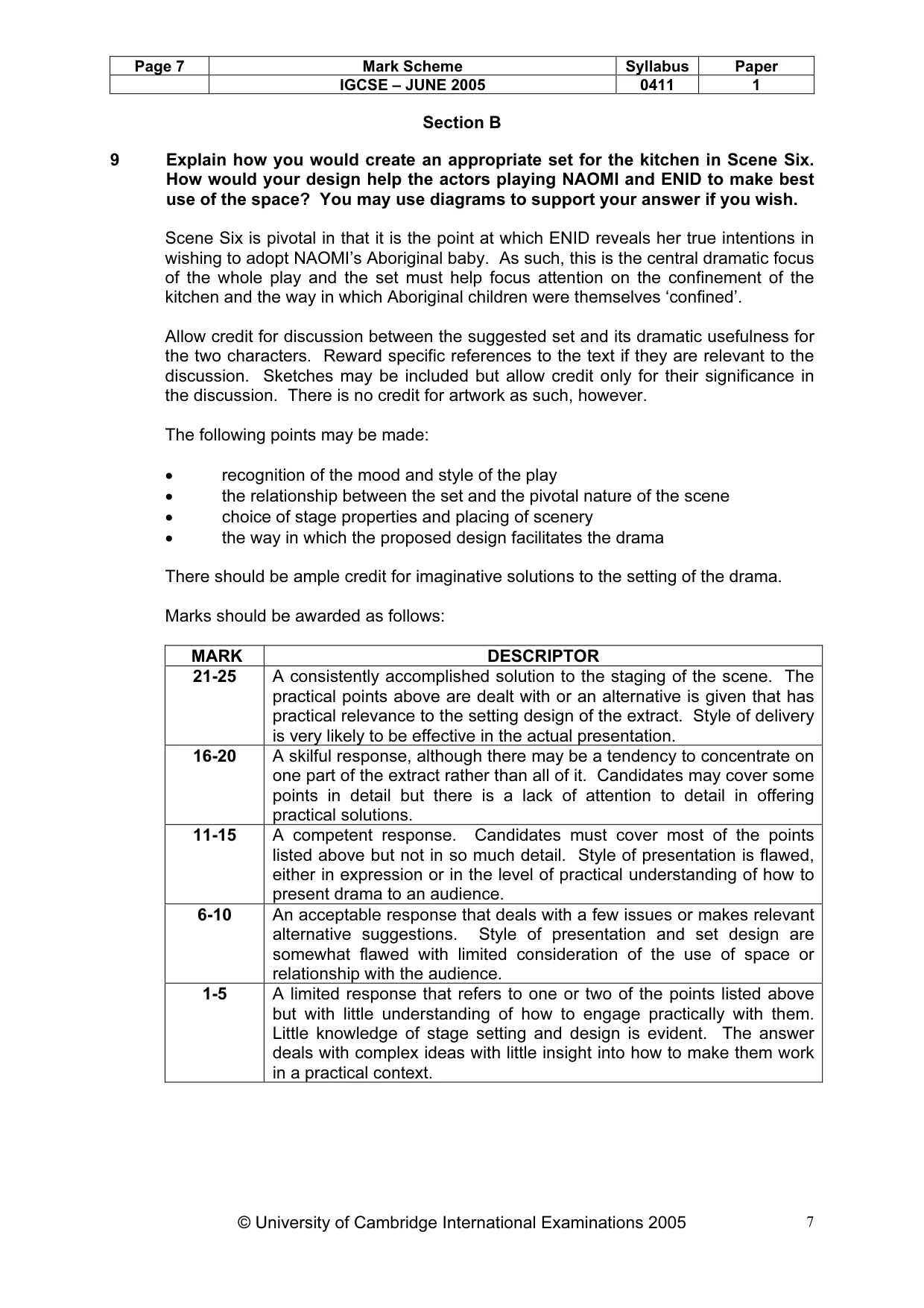 Mark scheme, page 7 of 12