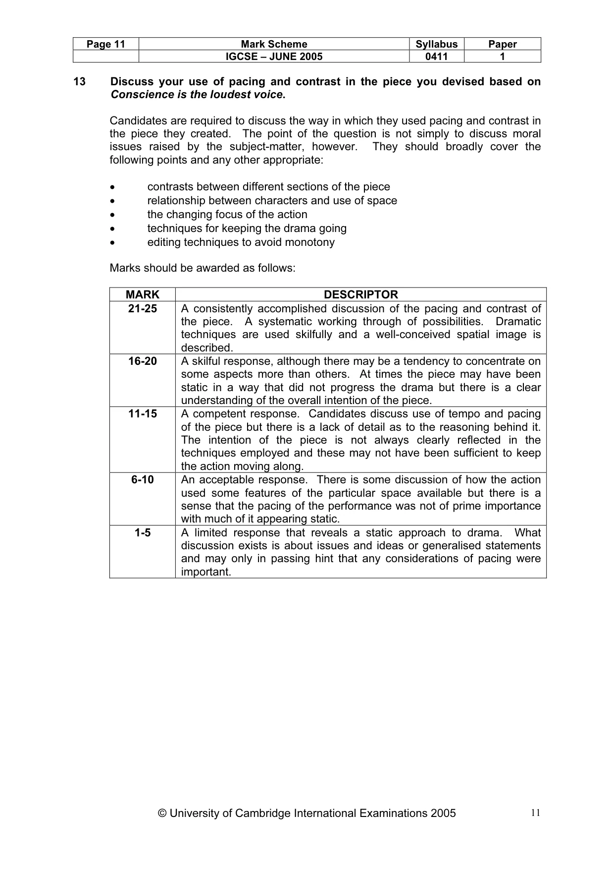 Mark scheme, page 11 of 12