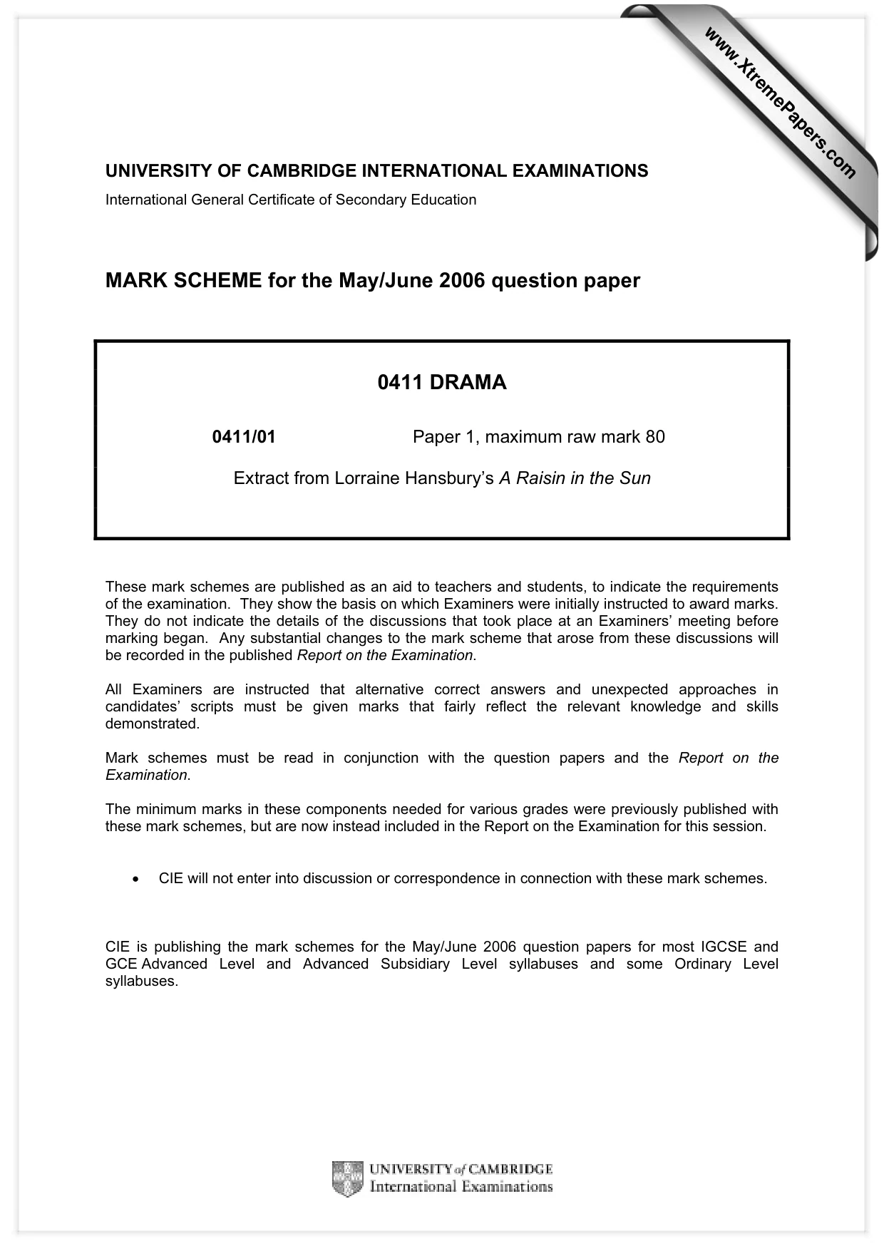 Mark scheme, page 1 of 9