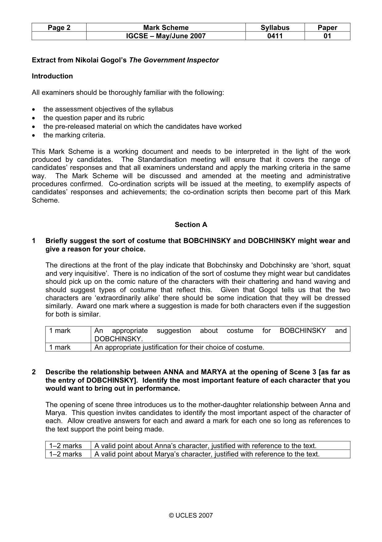 Mark scheme, page 2 of 10