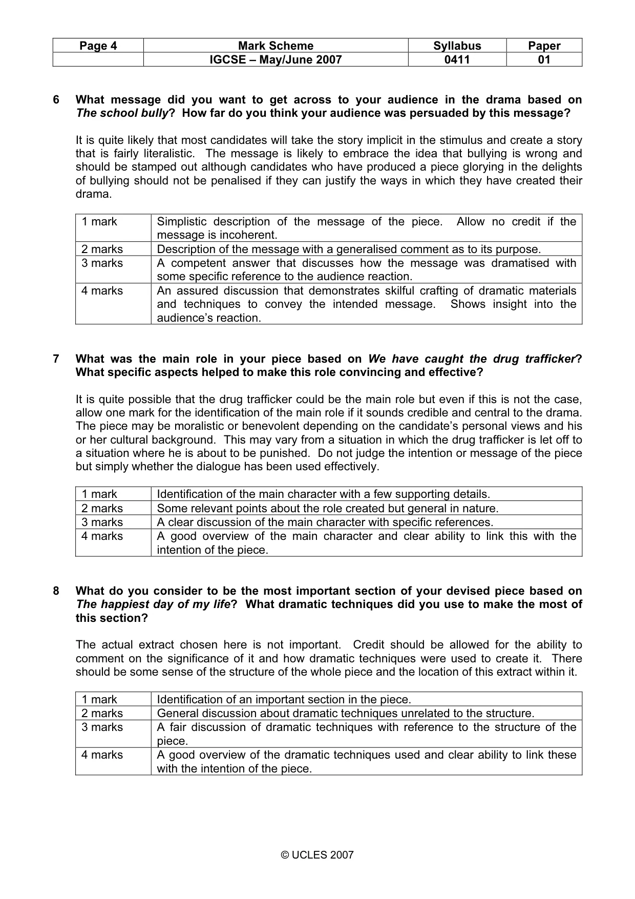 Mark scheme, page 4 of 10