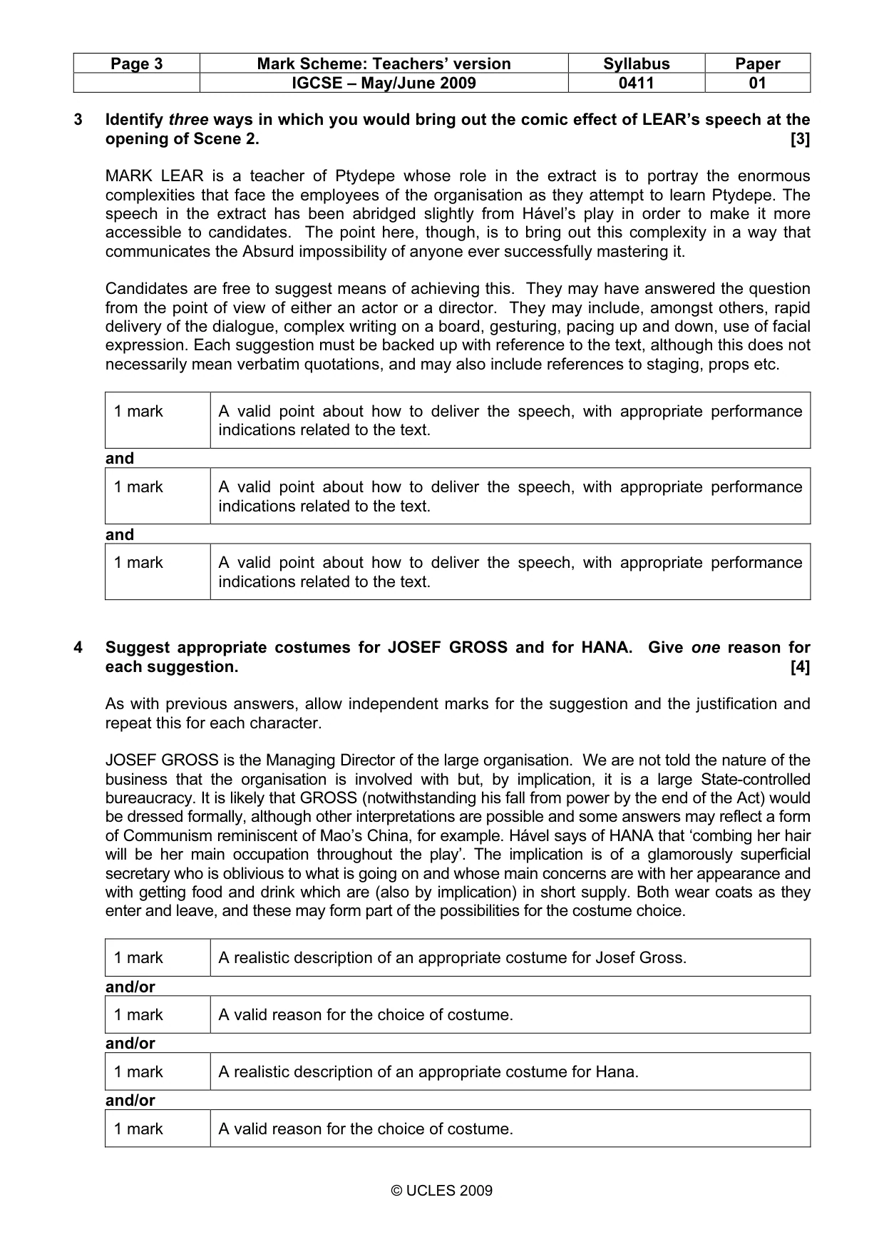 Mark scheme, page 3 of 11
