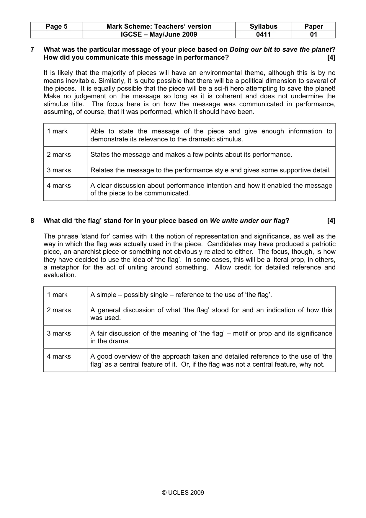 Mark scheme, page 5 of 11