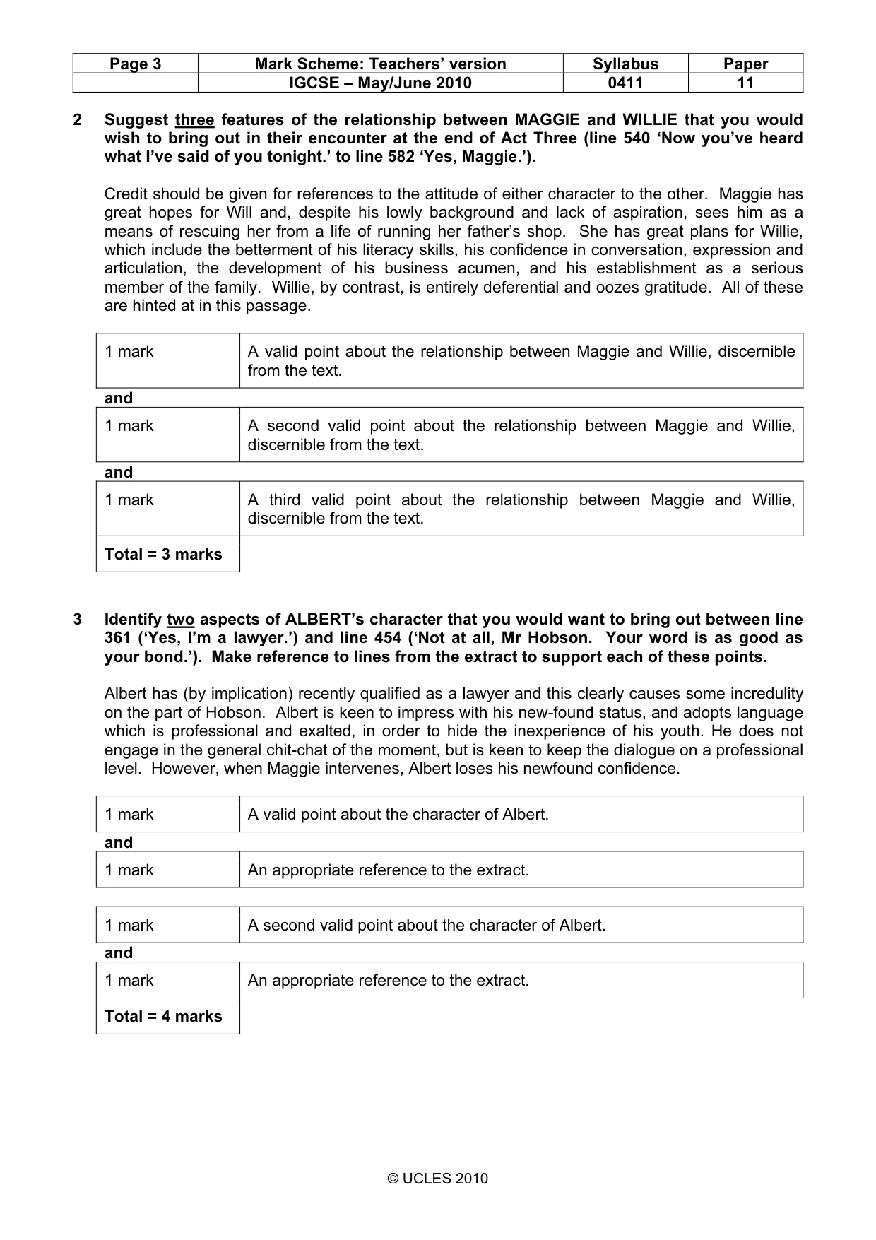 Mark scheme, page 3 of 14