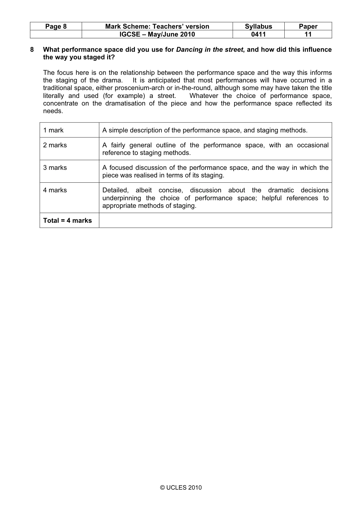 Mark scheme, page 8 of 14