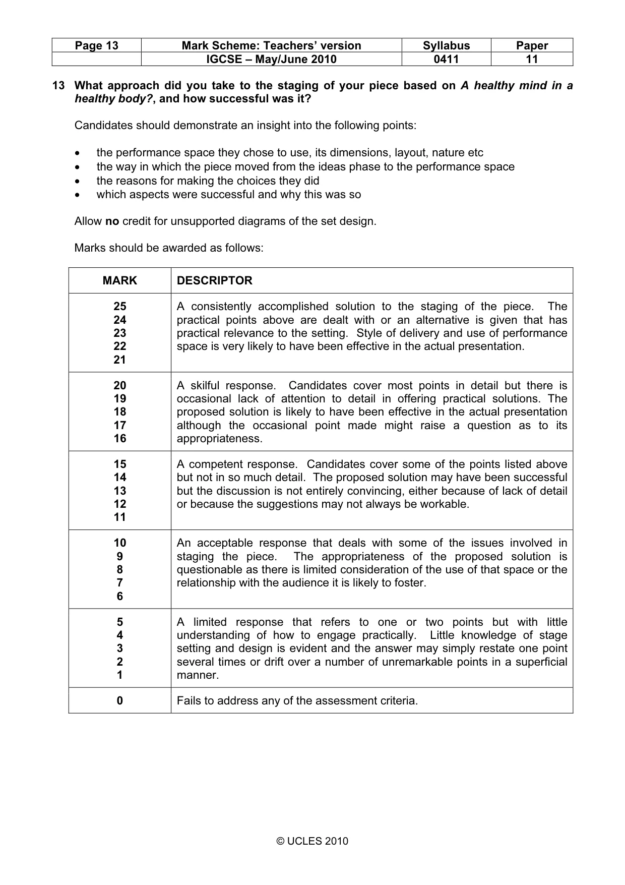 Mark scheme, page 13 of 14