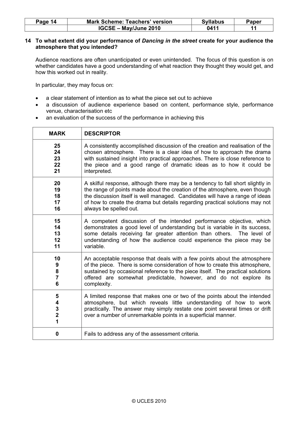 Mark scheme, page 14 of 14