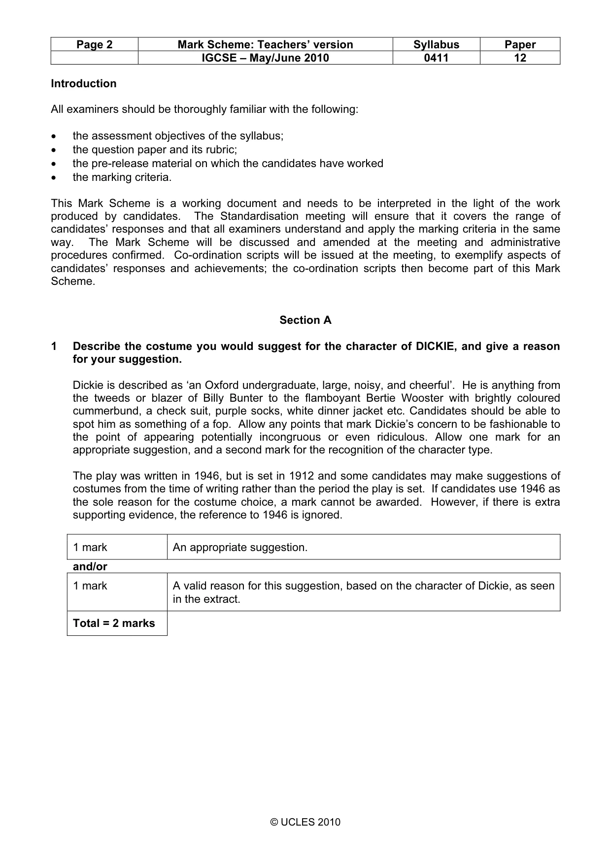 Mark scheme, page 2 of 14