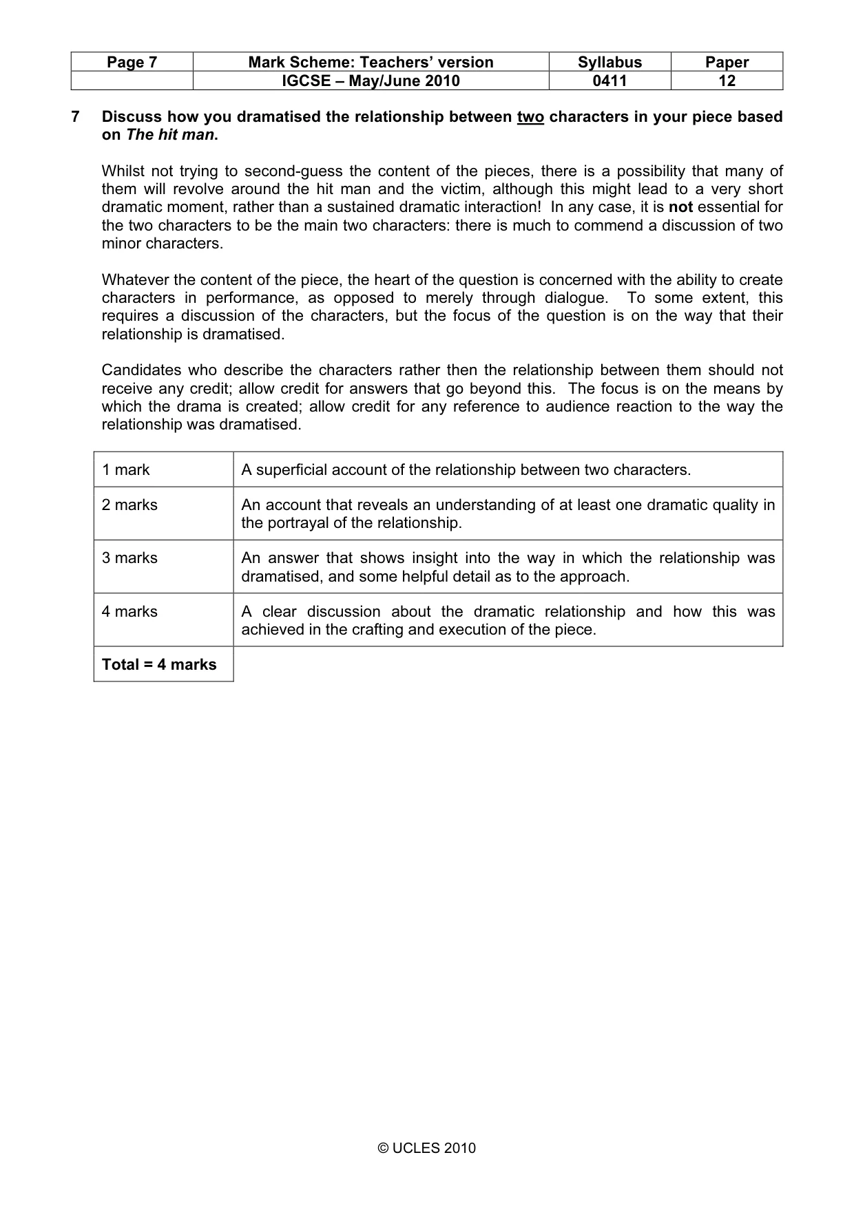 Mark scheme, page 7 of 14