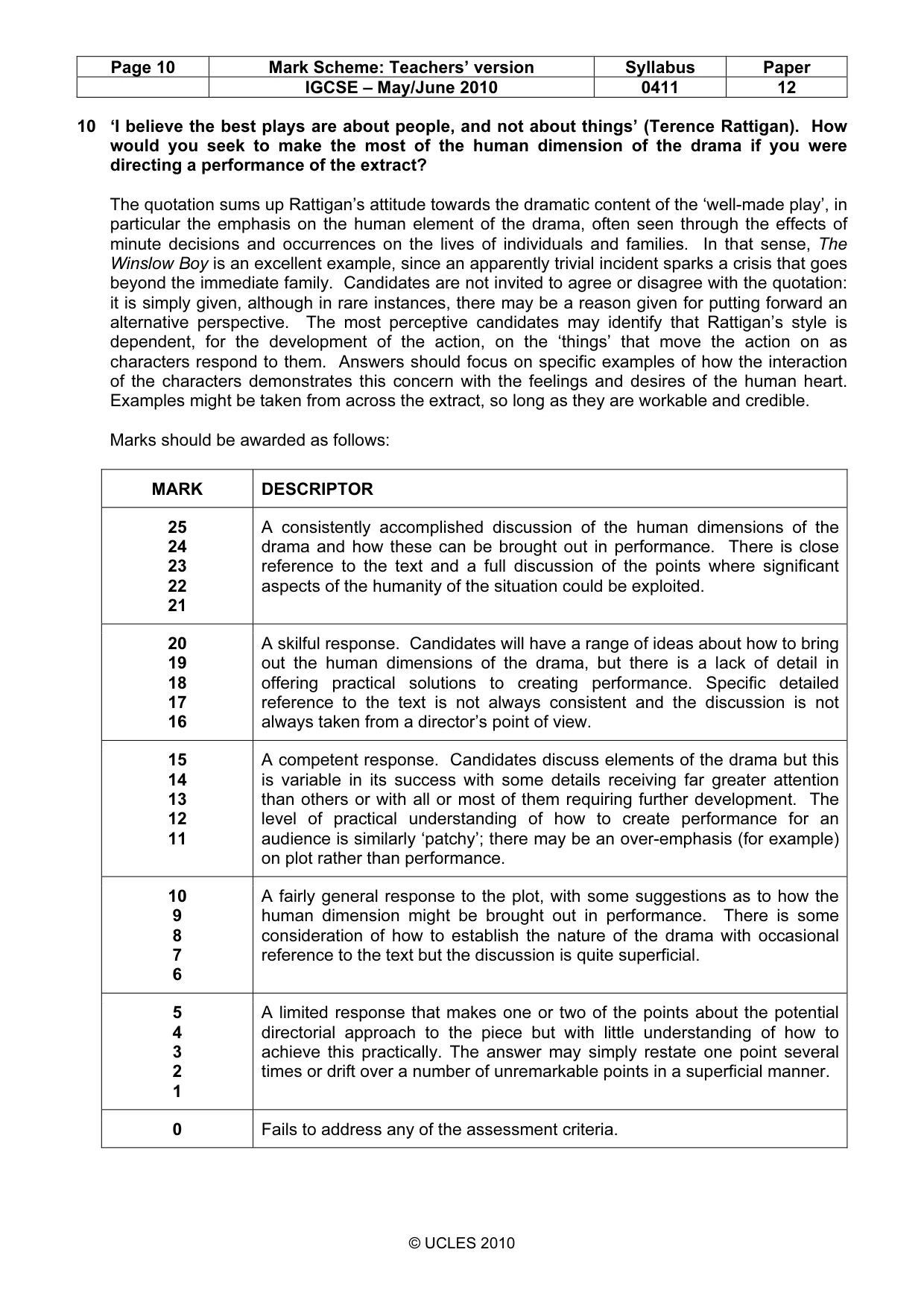 Mark scheme, page 10 of 14