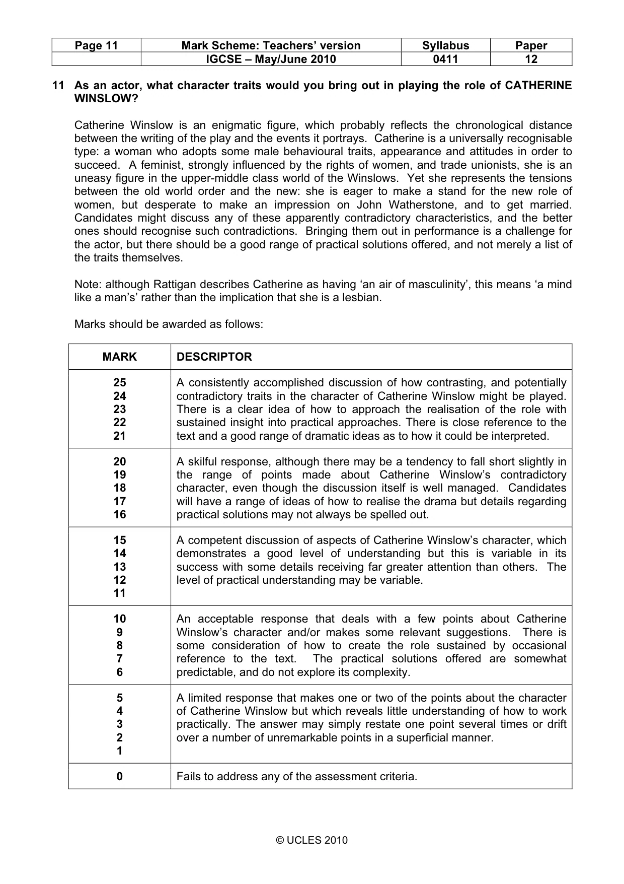Mark scheme, page 11 of 14