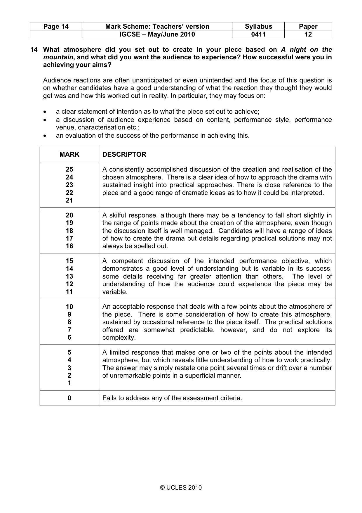 Mark scheme, page 14 of 14