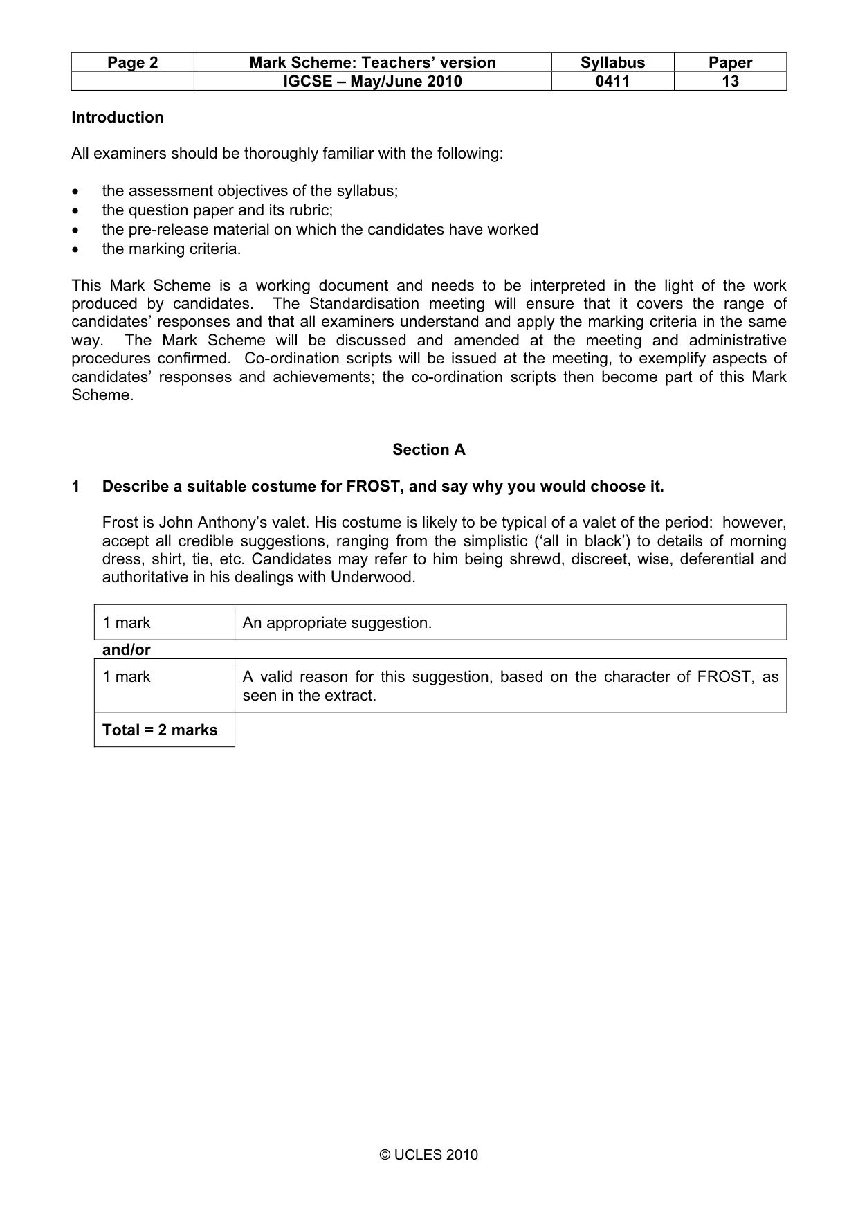 Mark scheme, page 2 of 13