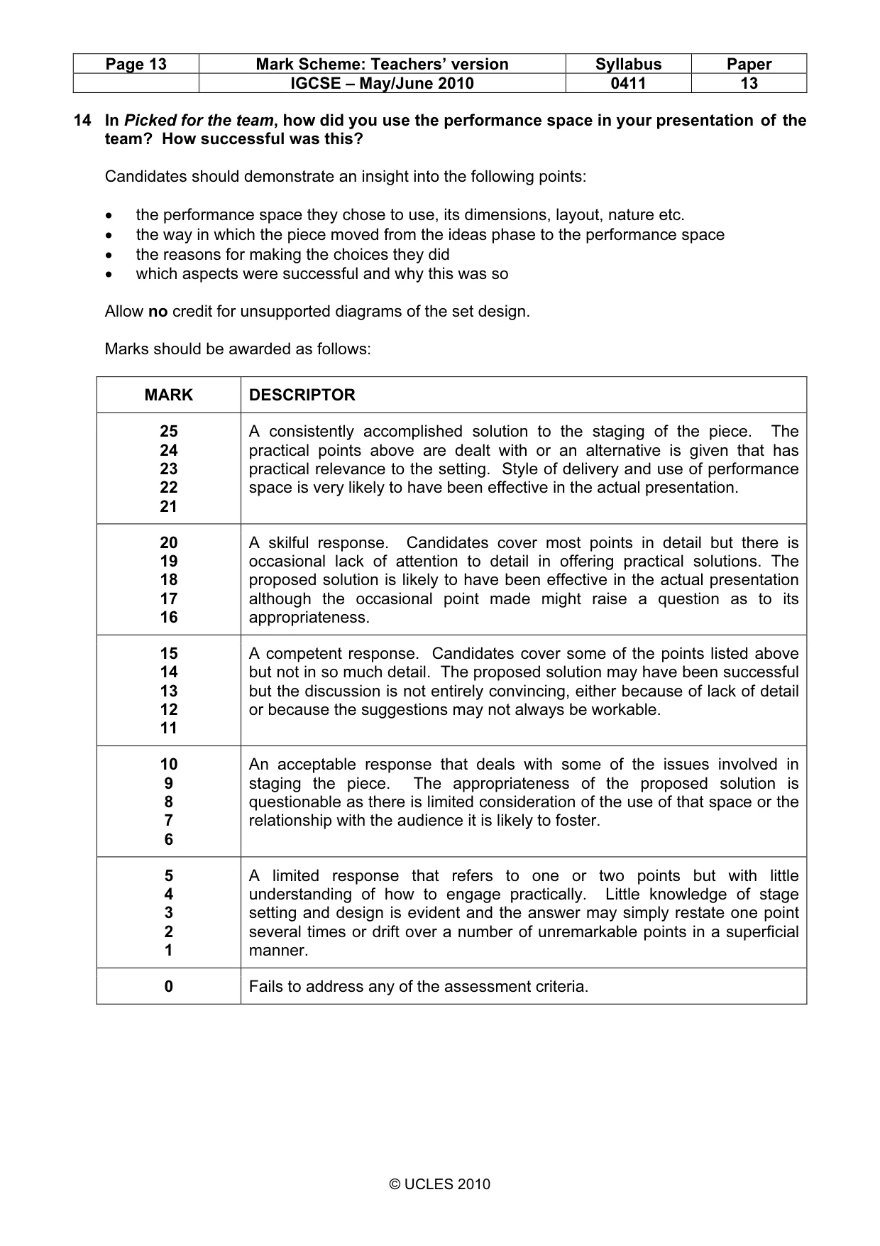 Mark scheme, page 13 of 13