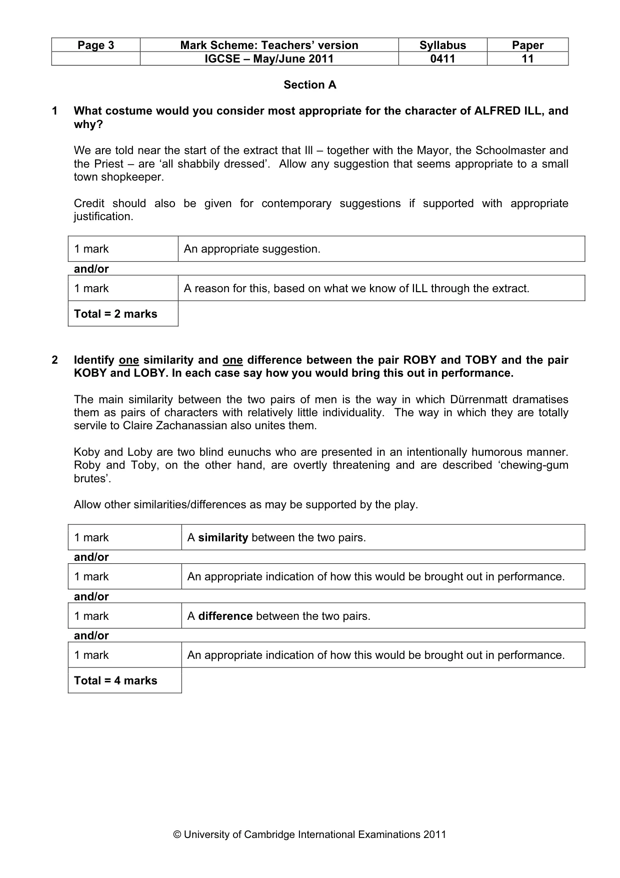 Mark scheme, page 3 of 14