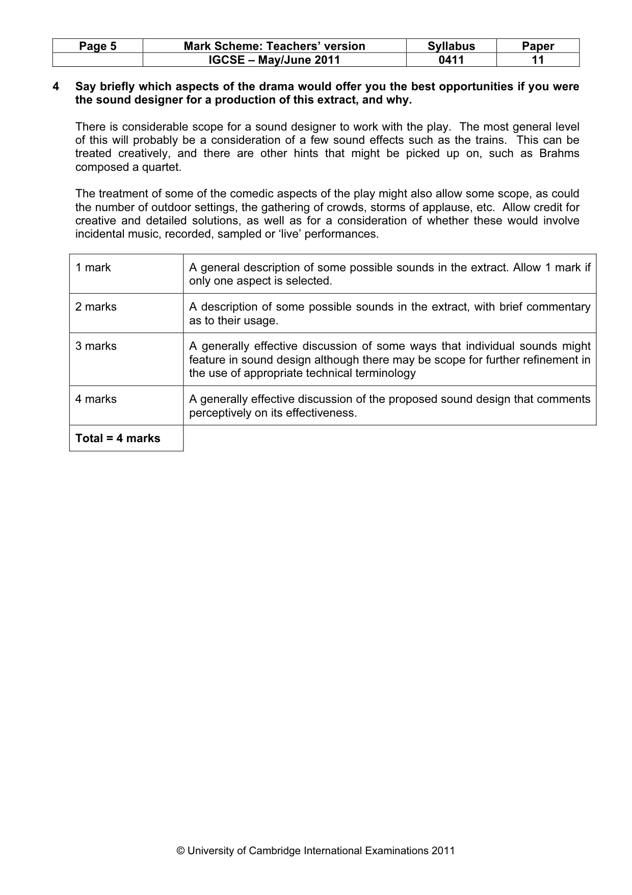 Mark scheme, page 5 of 14