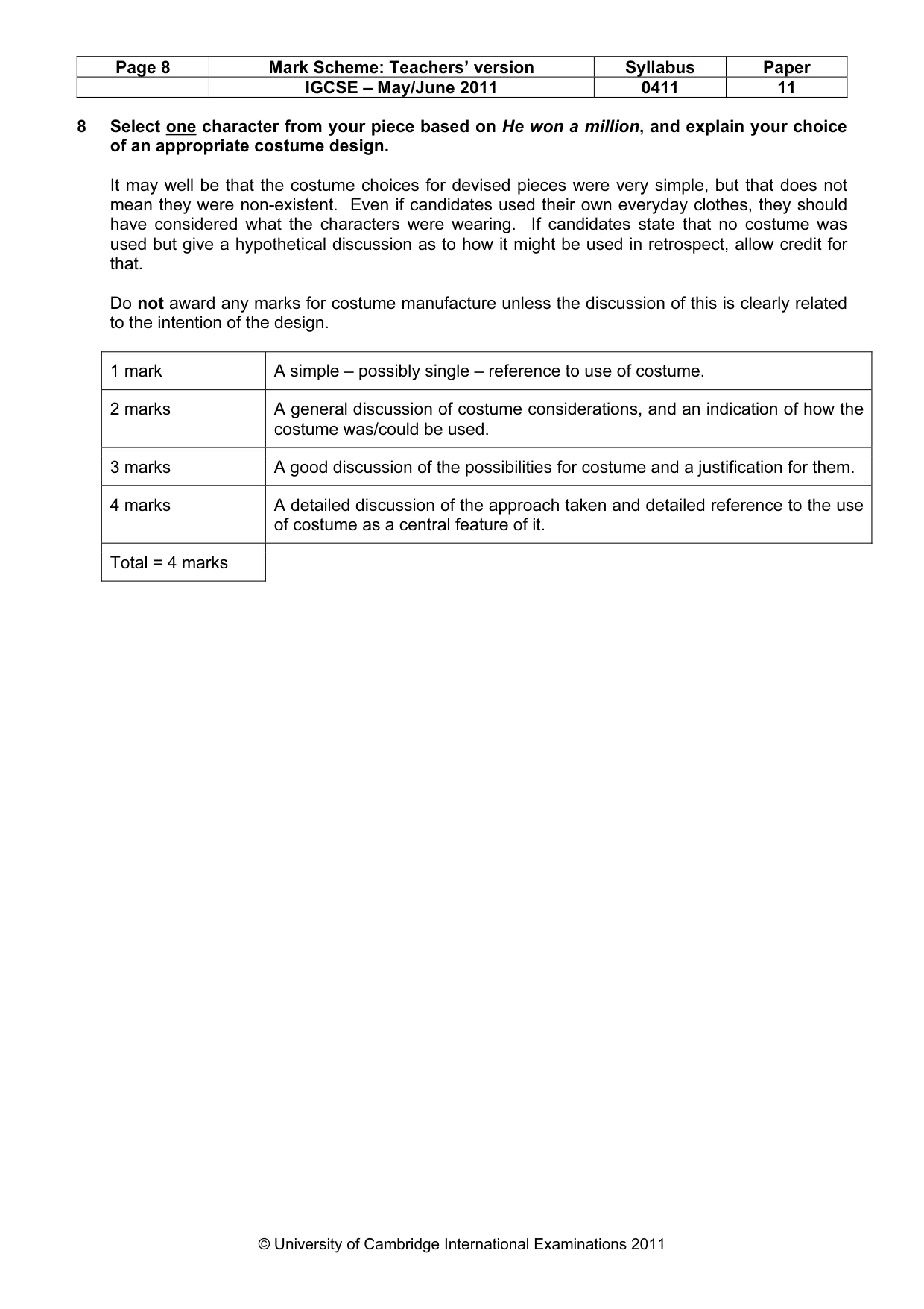 Mark scheme, page 8 of 14