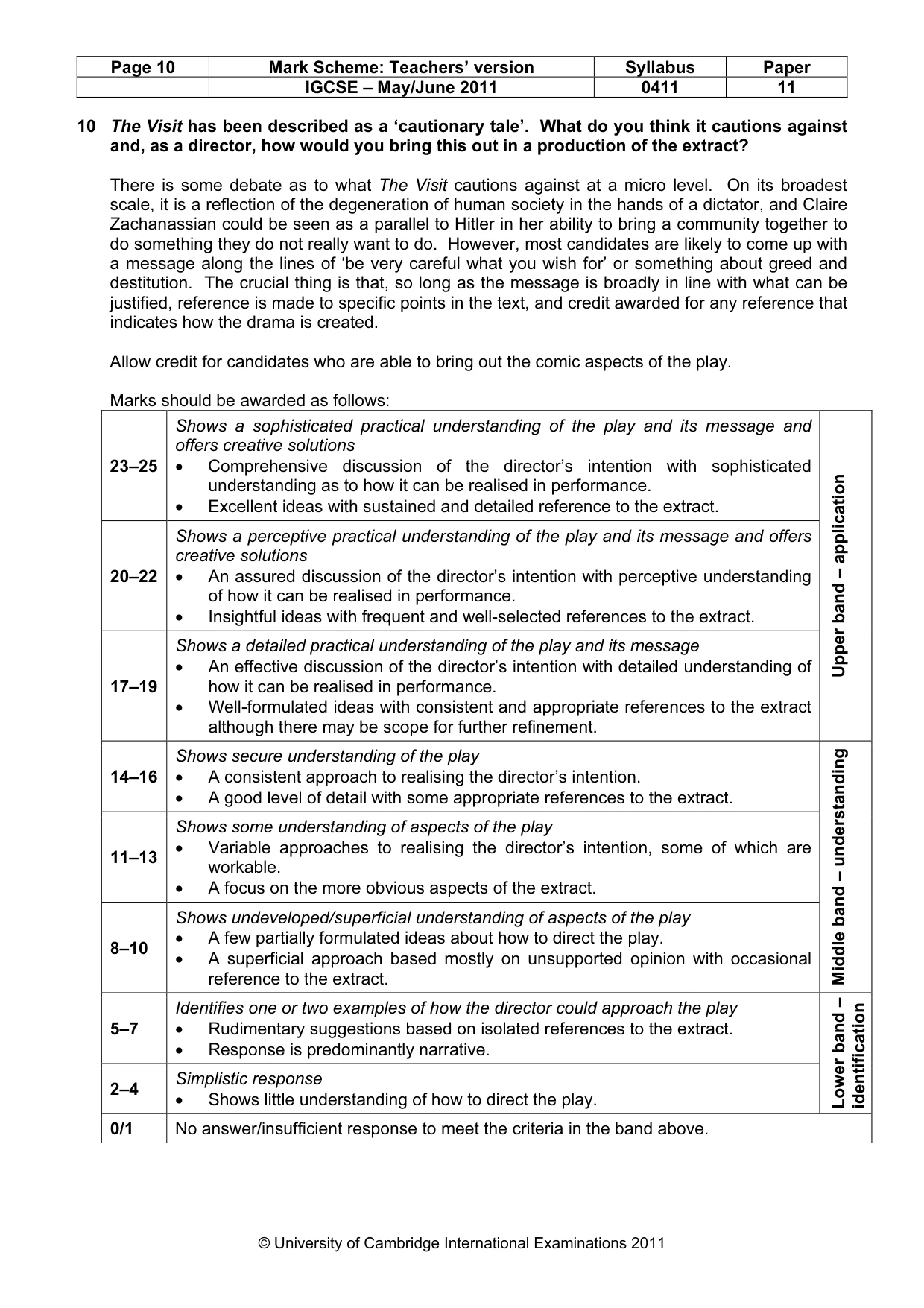 Mark scheme, page 10 of 14