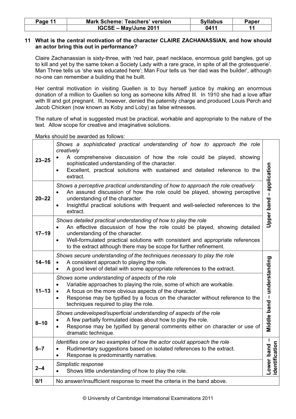 Mark scheme, page 11 of 14