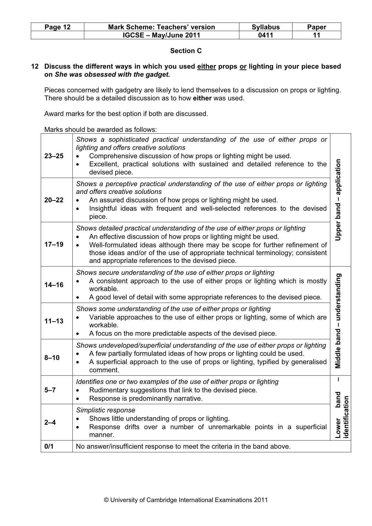 Mark scheme, page 12 of 14