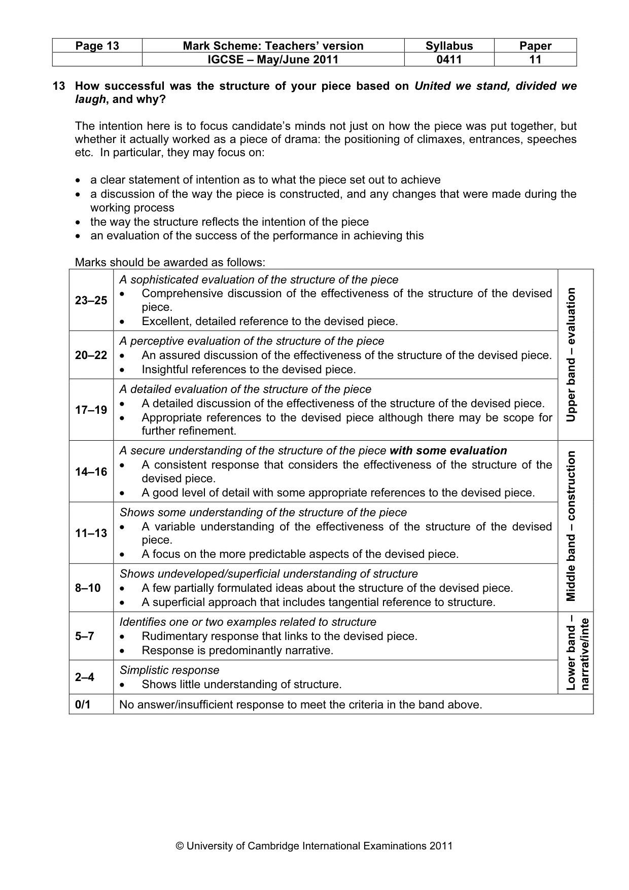 Mark scheme, page 13 of 14