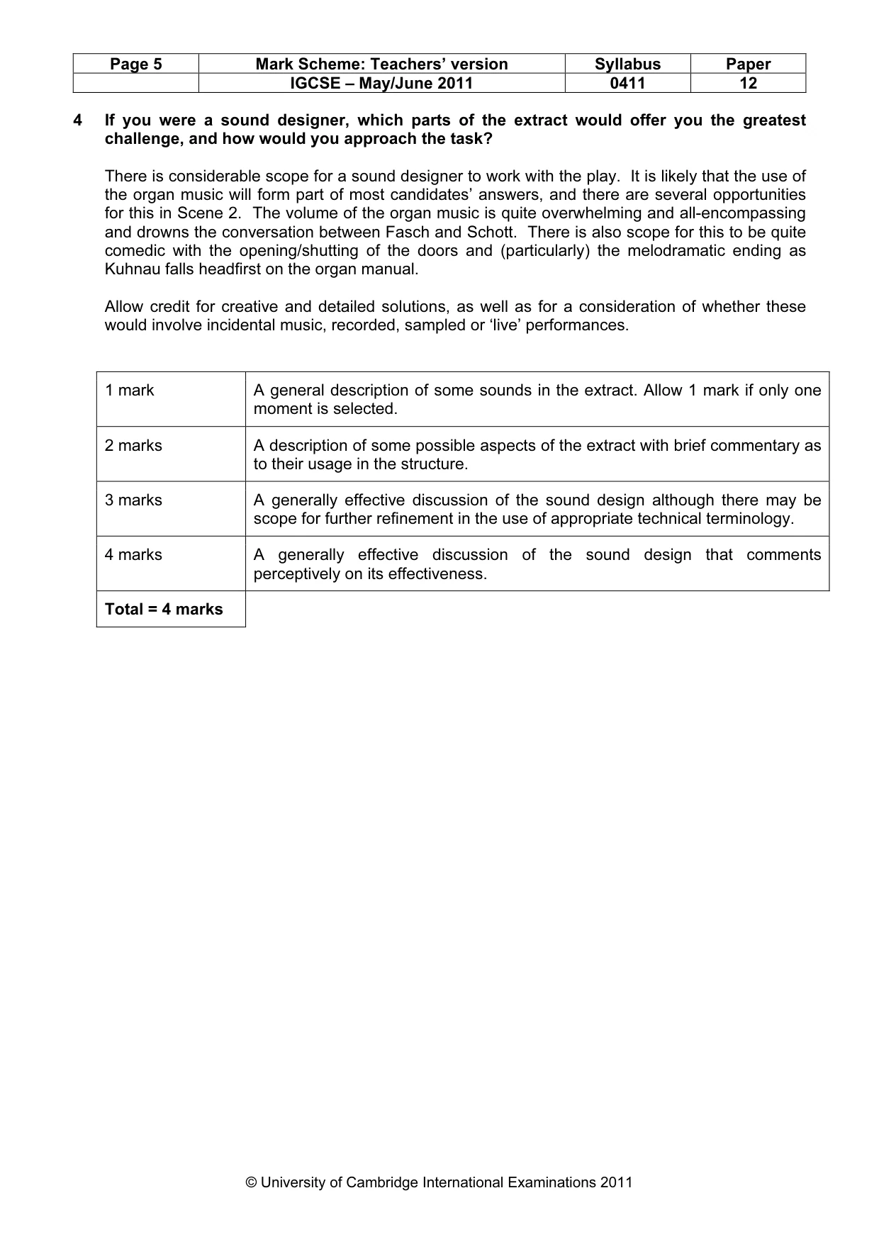 Mark scheme, page 5 of 16