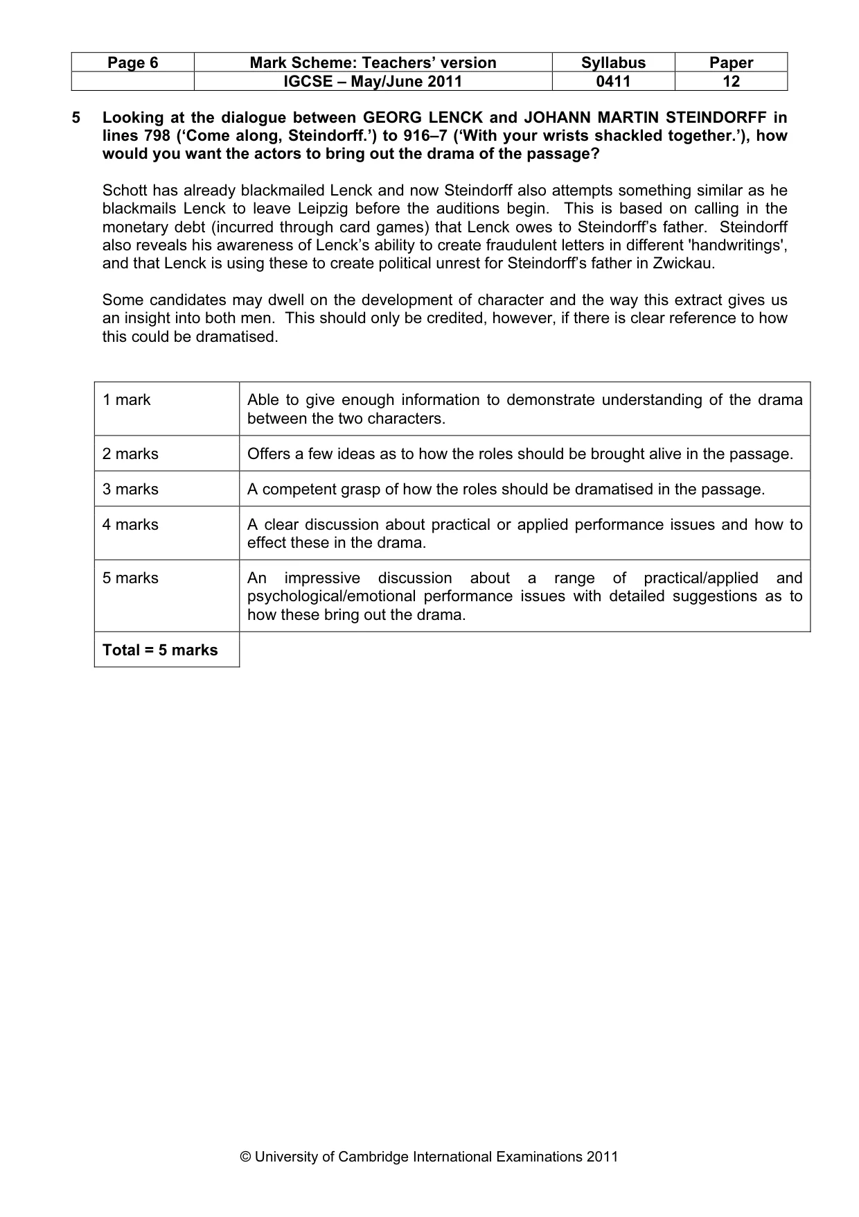 Mark scheme, page 6 of 16