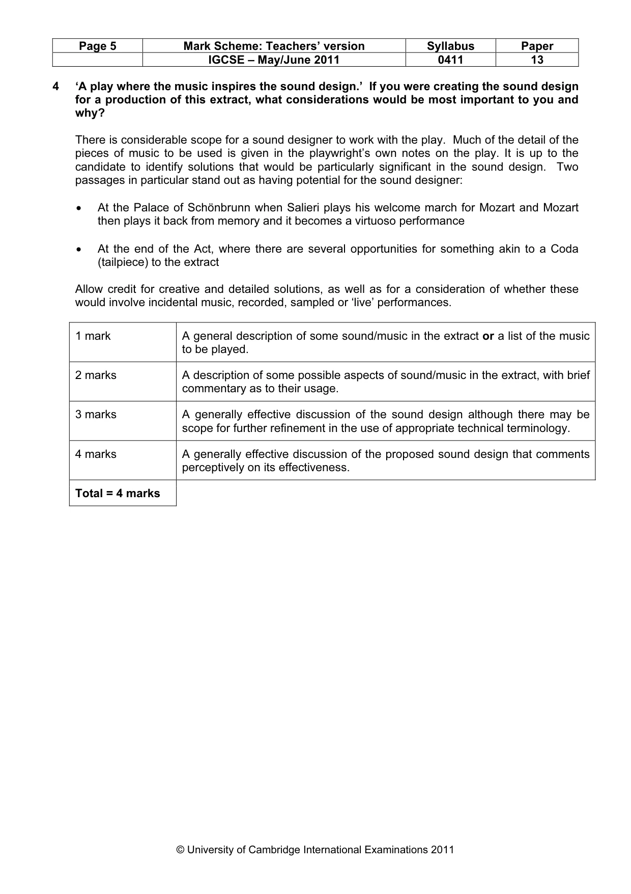Mark scheme, page 5 of 15