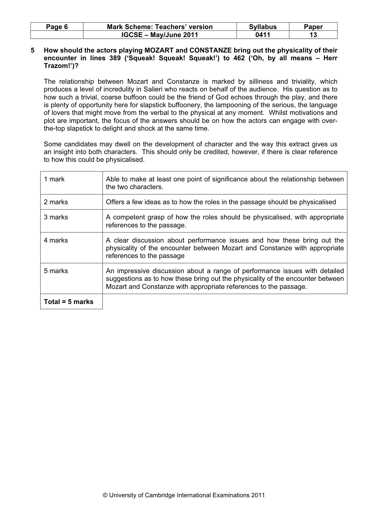 Mark scheme, page 6 of 15