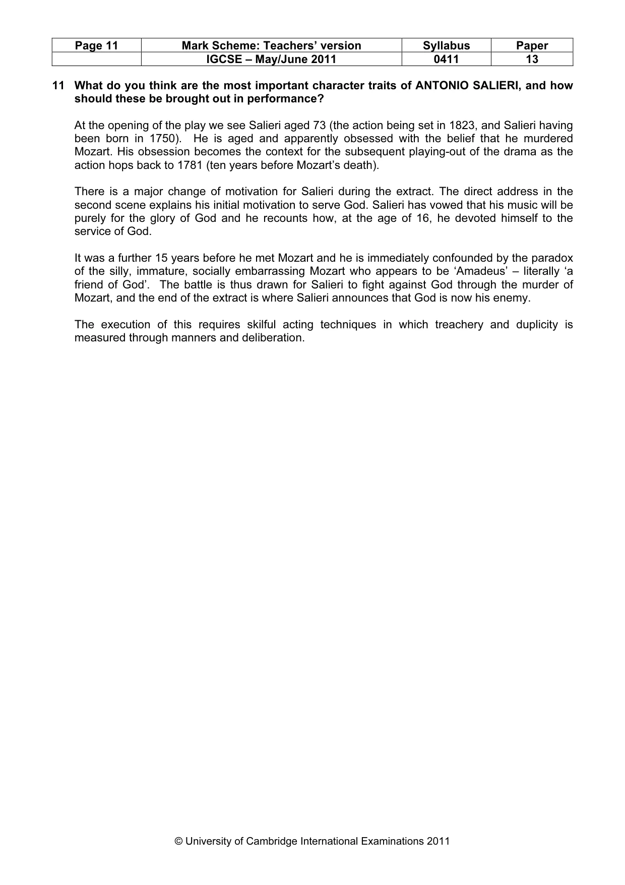Mark scheme, page 11 of 15
