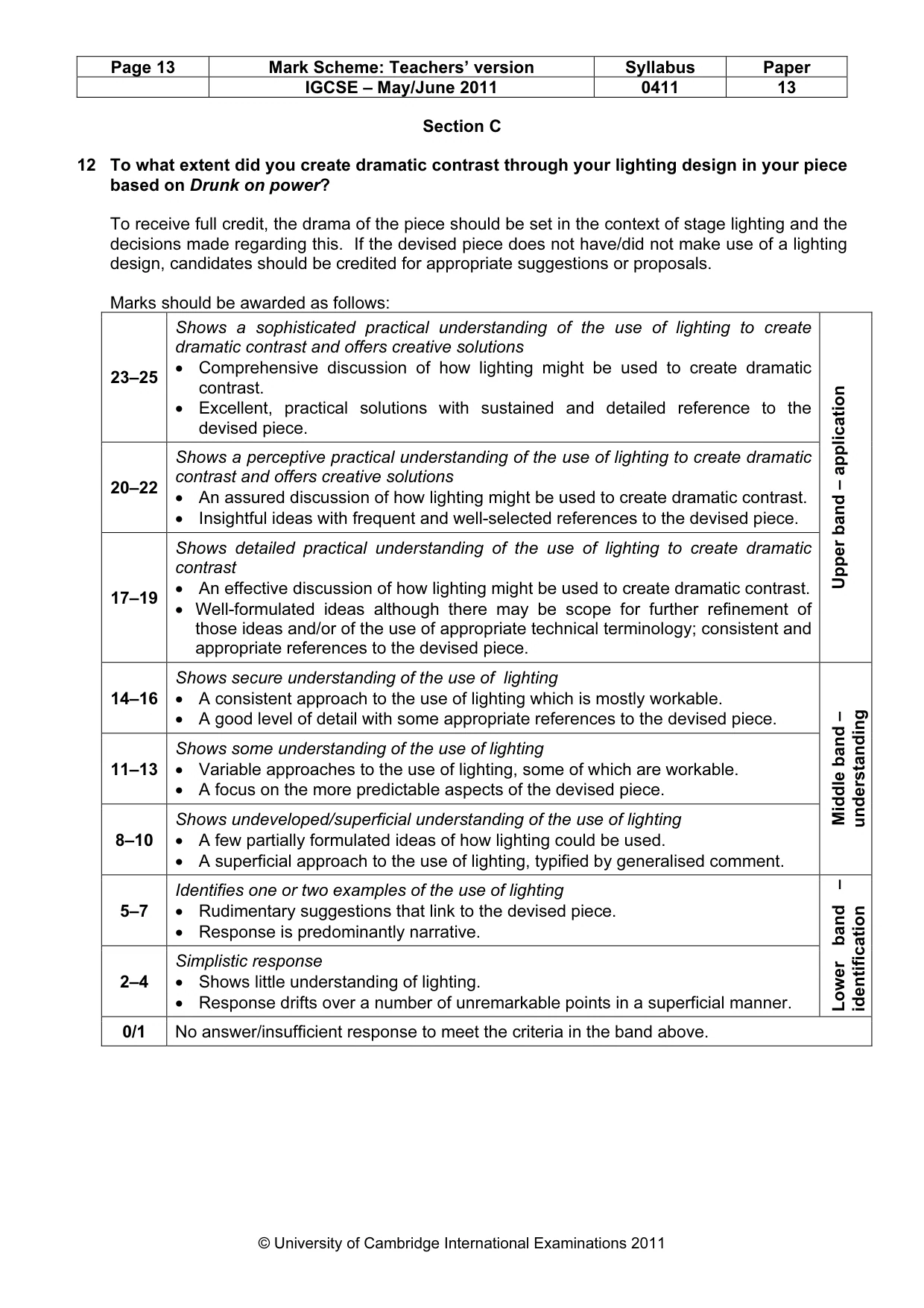 Mark scheme, page 13 of 15