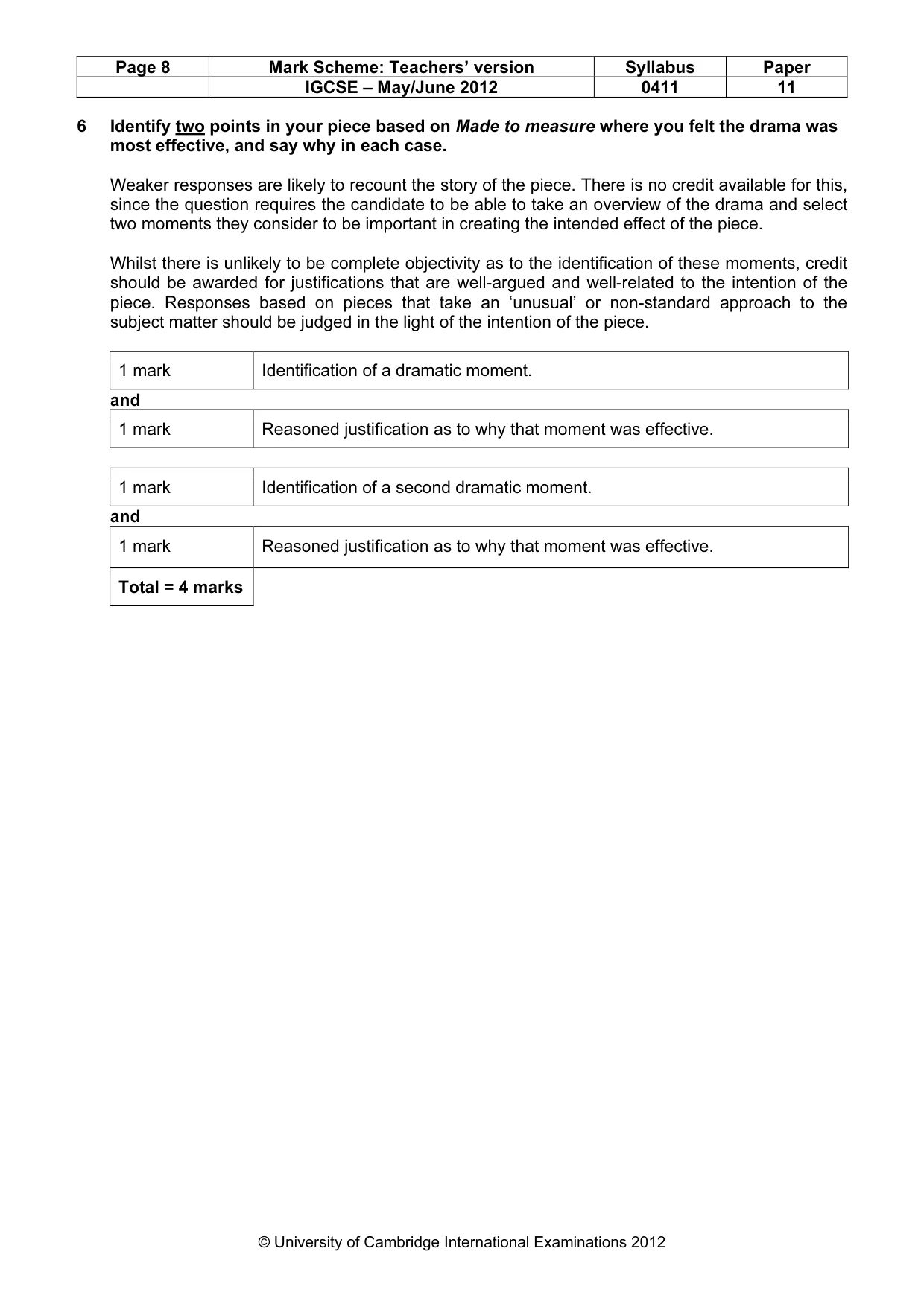 Mark scheme, page 8 of 22