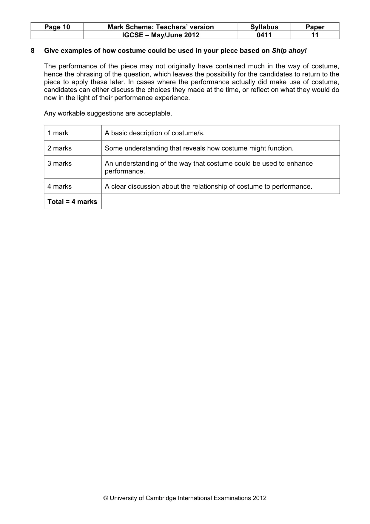 Mark scheme, page 10 of 22