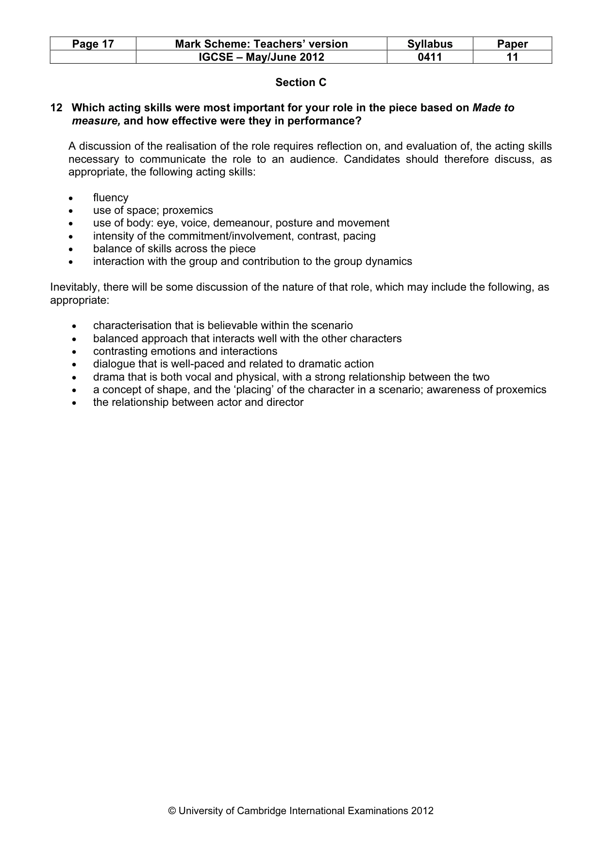Mark scheme, page 17 of 22