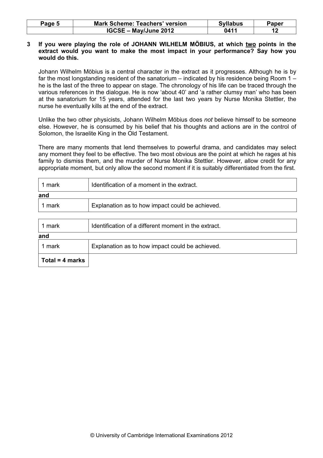 Mark scheme, page 5 of 22