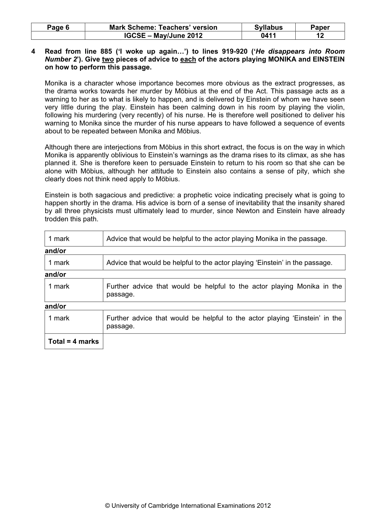 Mark scheme, page 6 of 22