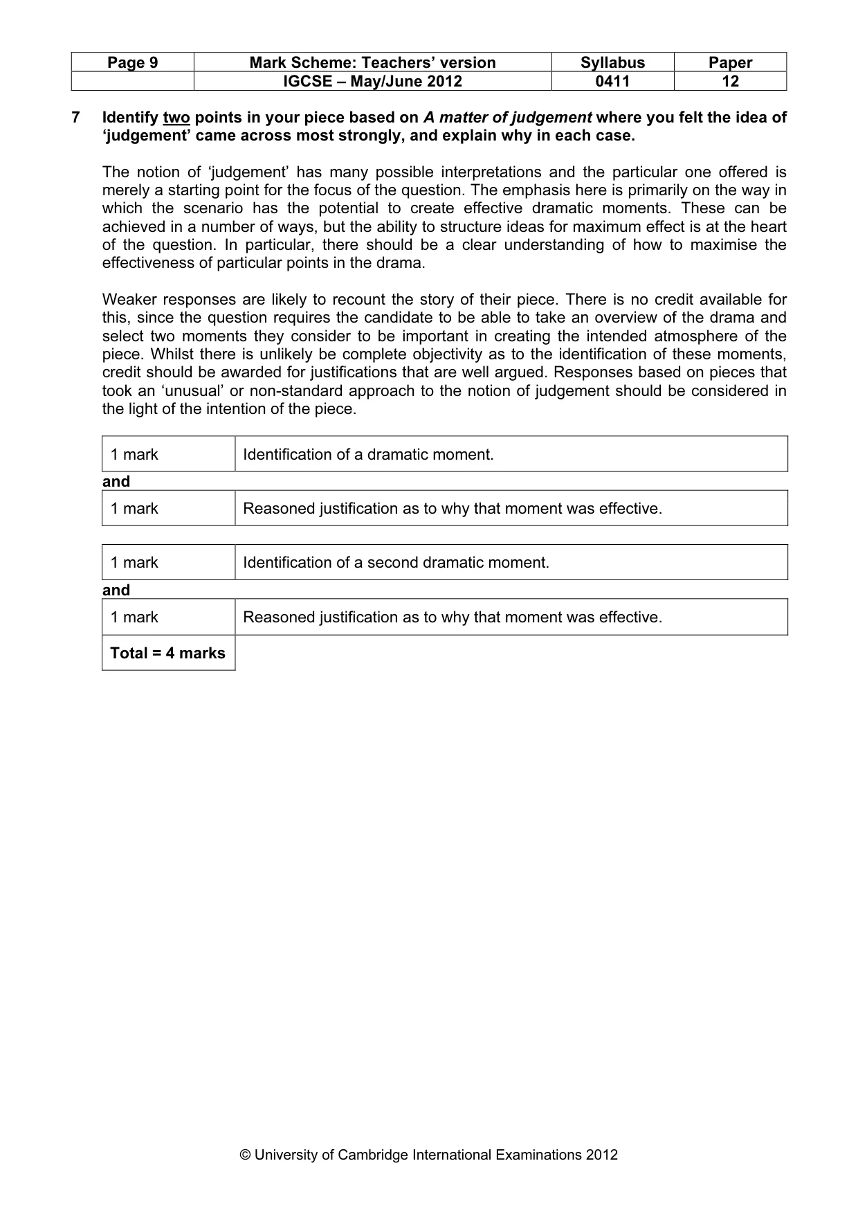 Mark scheme, page 9 of 22