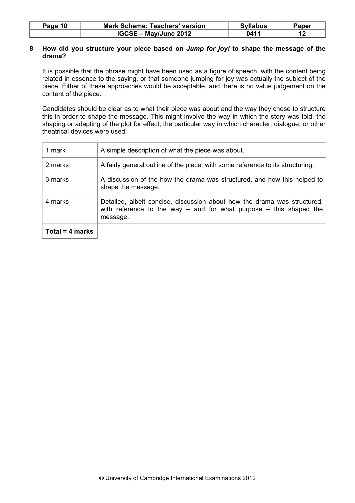 Mark scheme, page 10 of 22