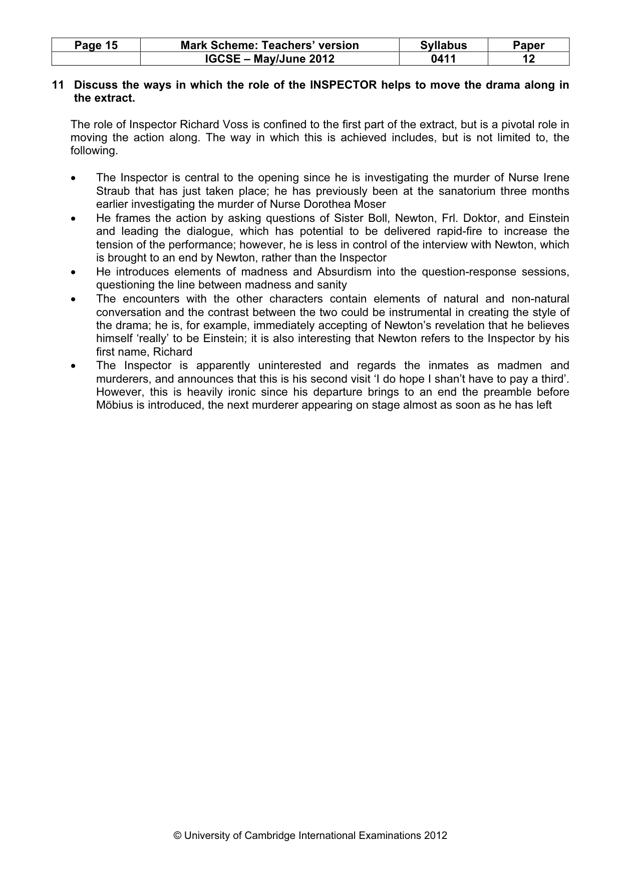 Mark scheme, page 15 of 22