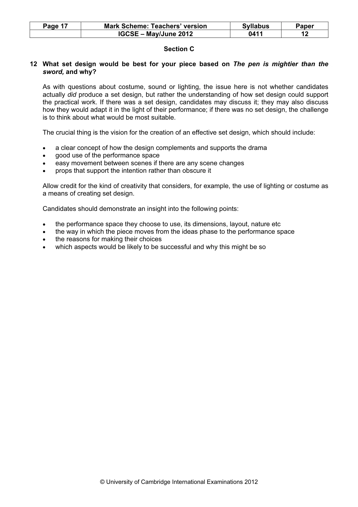 Mark scheme, page 17 of 22