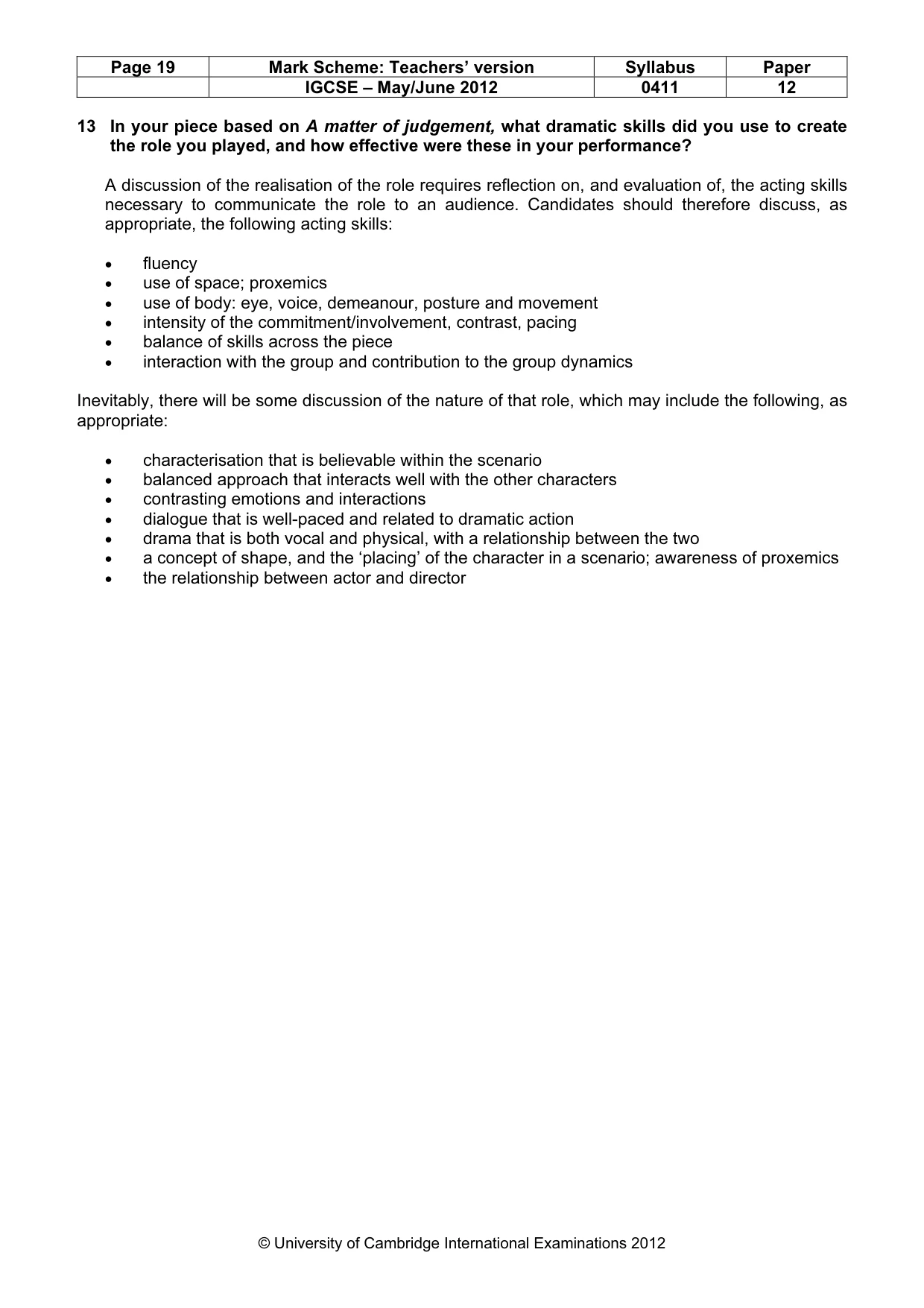 Mark scheme, page 19 of 22